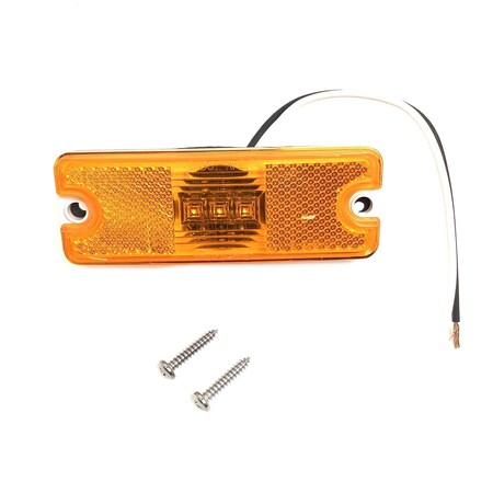 Truck-Lite Led, Yellow Rectangular, 3 Diode, Marker Clearance Light, P2, 2 Screw, Reflectorized, Diamond 18050Y3